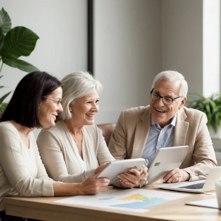 رجل مسن مبتسم يتلقى دعمًا صحيًا